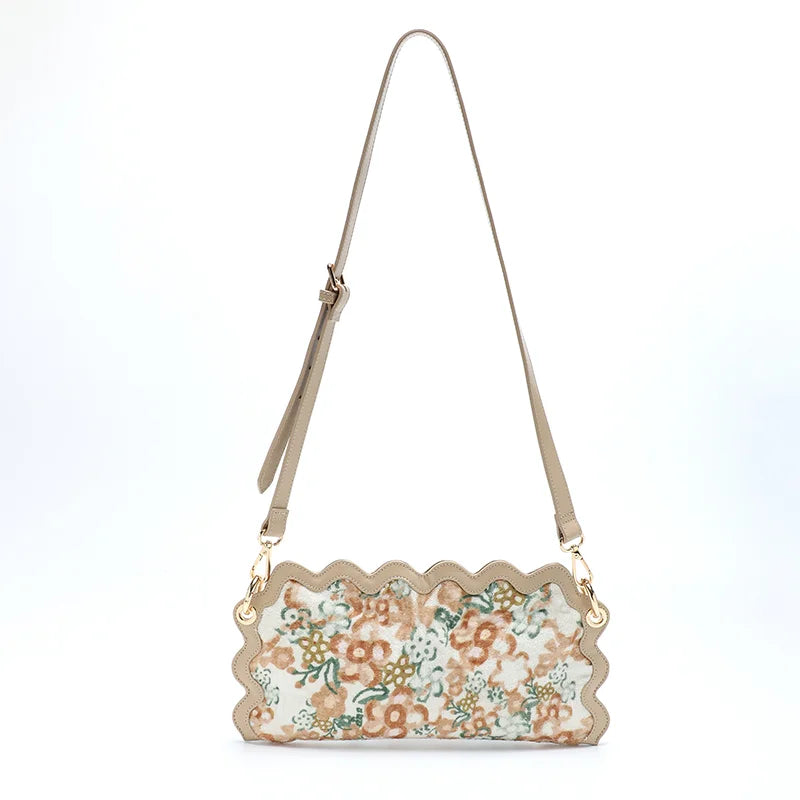 Floral Print 2-Way Wear Dumpling Bag