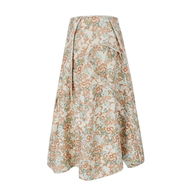 Floral Print Choppy Skirt