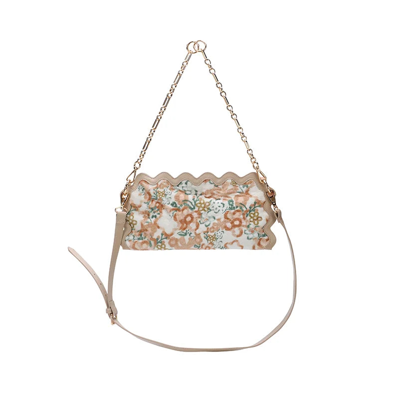 Floral Print 2-Way Wear Dumpling Bag