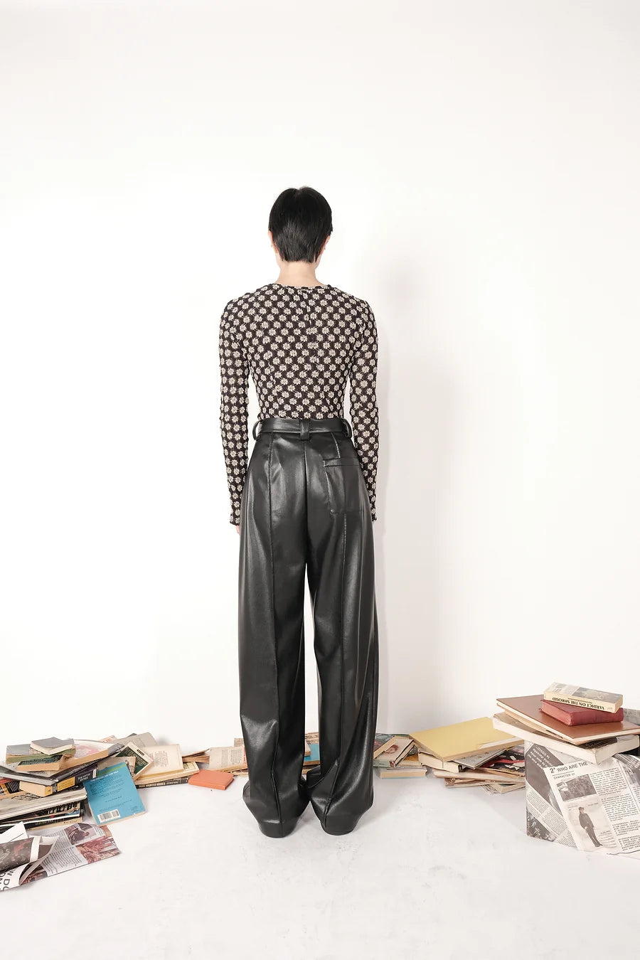 Vegan Leather Straight Pants