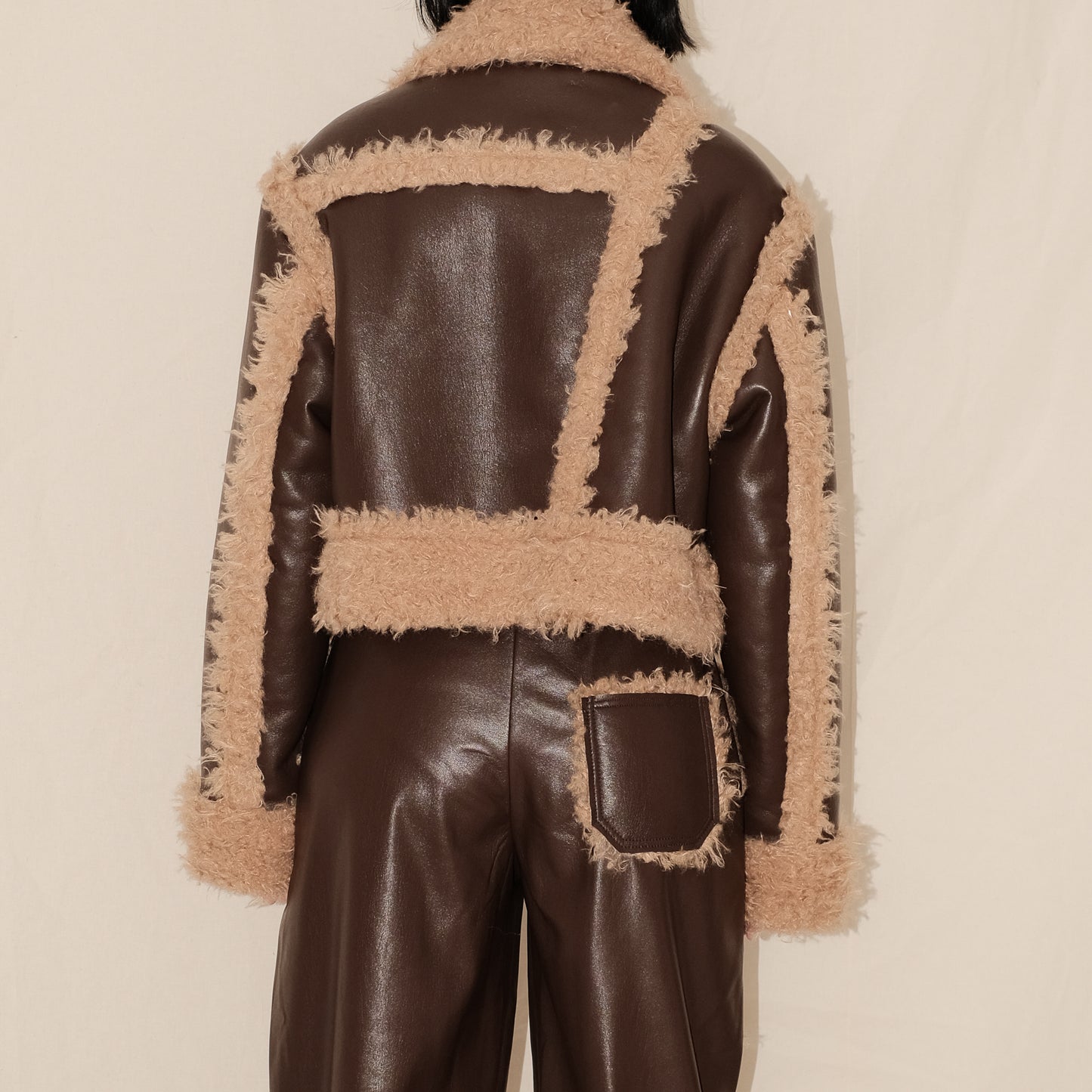 Vegan Leather Faux Fur Jacket