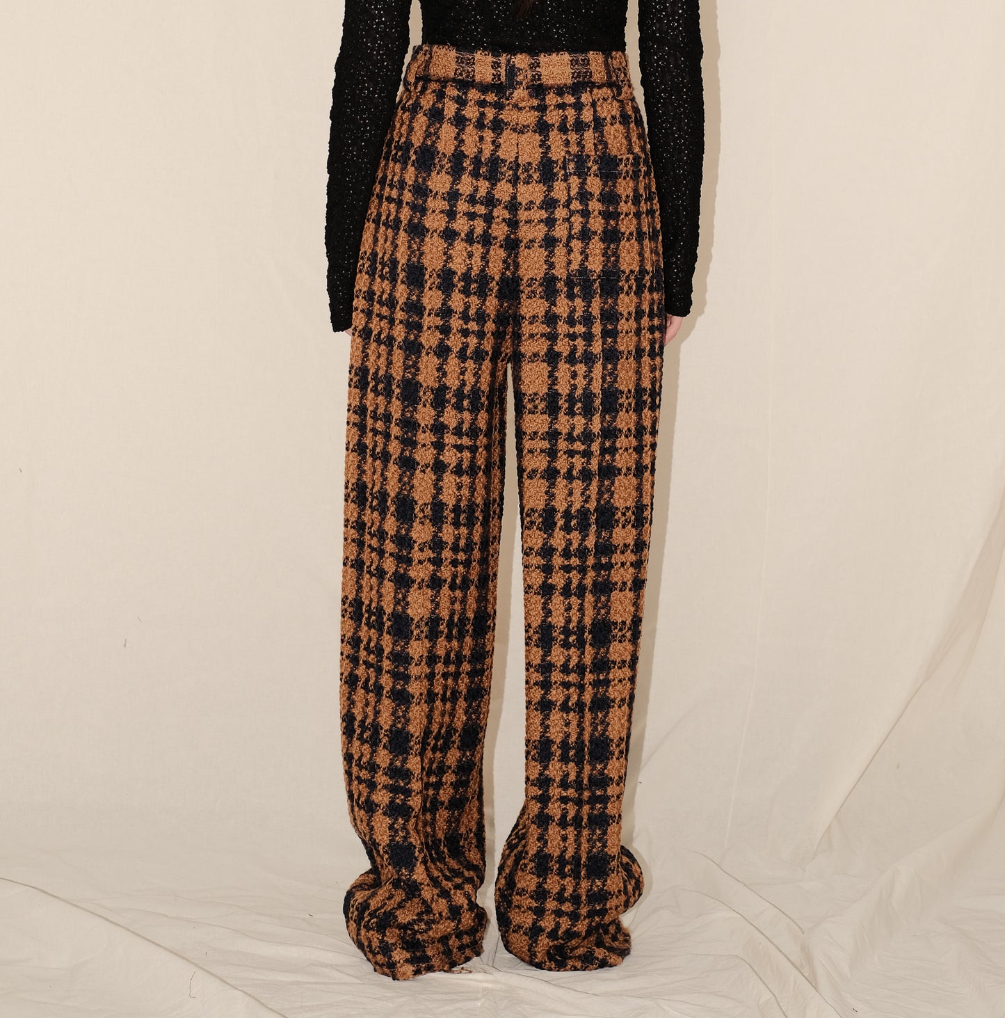 Wool Tweed Raw Edge Pants