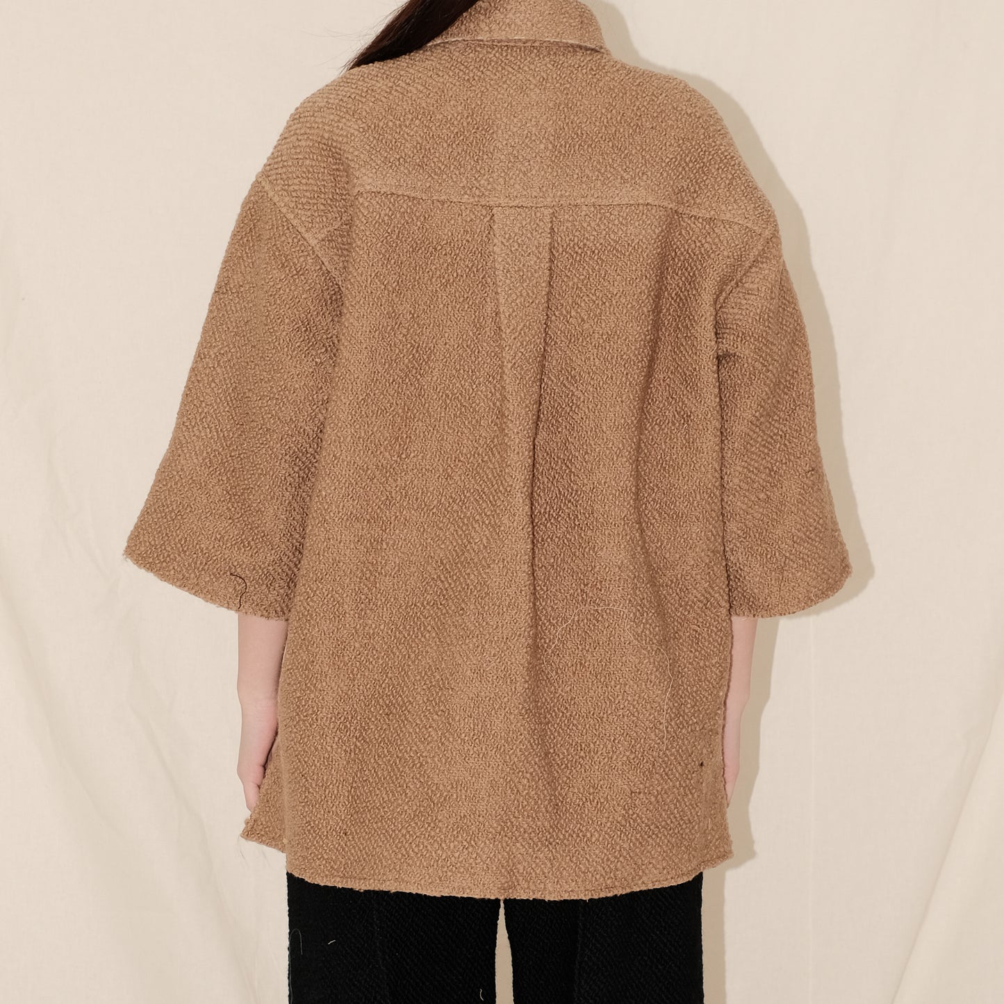 Twill Wool Tweed Oversized Shirt